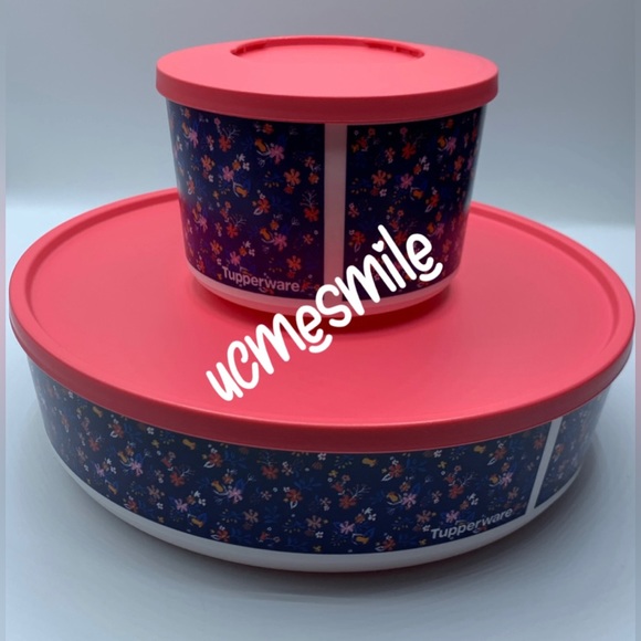 Tupperware Illumina Floral Stack & Store Pitcher/Bowls/Tumbler Set - Picture 13 of 13